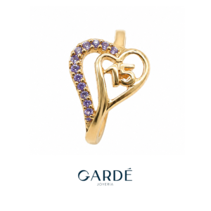 Anillo Corazón Lila XV