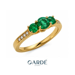 Anillo Esmeraldas y Diamantes