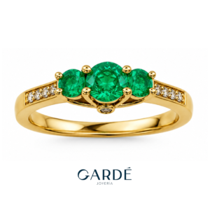 Anillo Esmeraldas y Diamantes