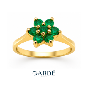 Anillo Flor Esmeralda