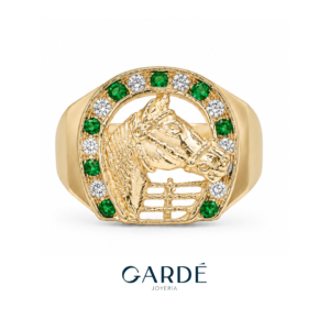 Anillo Herradura Con Caballo