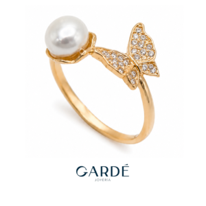 Anillo de oro mariposa