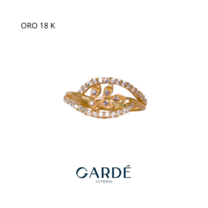Anillo de oro hojas moradas