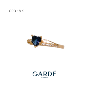 Anillo de oro Corazón Azul