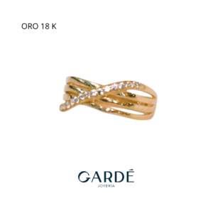 Anillo oro piedras 18