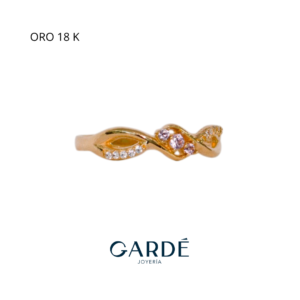Anillo de Oro Pepas Rosadas