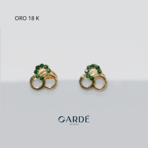 Topos circulares oro piedras verdes