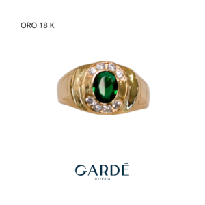 Anillo de Oro18k Piedra esmeralda