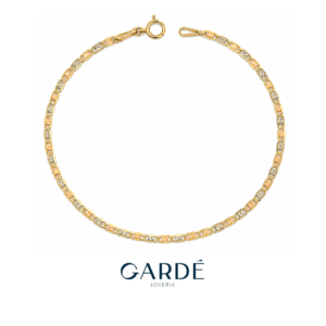Pulsera Plana Diamantada 3 Oros