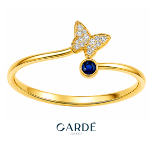 Anillo Mariposa & Piedra Azul
